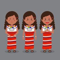 personaje de kenia con varias expresiones vector