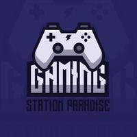 simple minimalist gamepad joystick gaming logo design vector