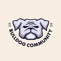 diseño de logotipo de bulldog simple minimalista vector