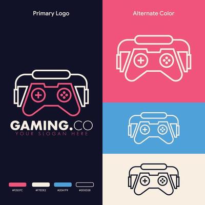 simple minimalist gamepad joystick gaming logo design 8569881 Vector Art at  Vecteezy