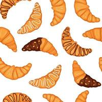 Croissant with chocolate isolated. vector