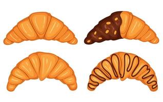 Croissant with chocolate isolated. vector