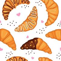 croissant con chocolate aislado. vector