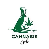 laboratorios orgánicos de plantilla de logotipo de cannabis vector