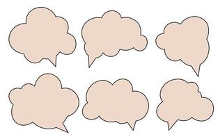 Set speech bubbles on white background. chat box or chat vector square and doodle message or communication icon Cloud speaking for comics and minimal message dialog