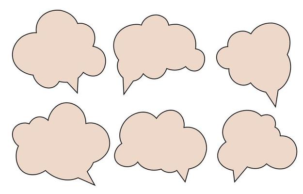 Set speech bubbles on white background. chat box or chat vector square and doodle message or communication icon Cloud speaking for comics and minimal message dialog