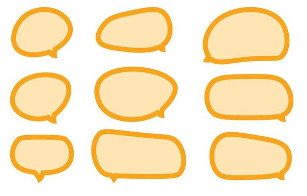 Set speech bubbles on white background. chat box or chat vector square and doodle message or communication icon Cloud speaking for comics and minimal message dialog