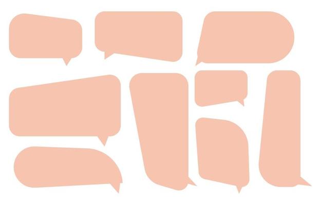 Set speech bubbles on white background. chat box or chat vector square and doodle message or communication icon Cloud speaking for comics and minimal message dialog