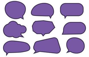 Set speech bubbles on white background. chat box or chat vector square and doodle message or communication icon Cloud speaking for comics and minimal message dialog