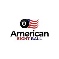 vector illustration logo of American billiard ball. eight ball sport tournament graphic symbol