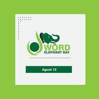 Happy World Elephant Day. August 12. Simple and elegant. vector