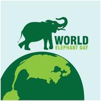 Happy World Elephant Day. August 12. Simple and elegant. vector