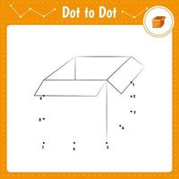 Connect the dots. Box. Dot to dot educational game. Coloring book for preschool kids activity worksheet. Vector Illustration.