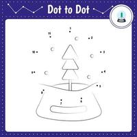 Connect the dots. Glass bowl. Dot to dot educational game. Coloring book for preschool kids activity worksheet. Vector Illustration.