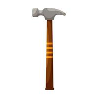 Wooden hammer isolated on white background. Handyman tool for home repair. Vector illustration