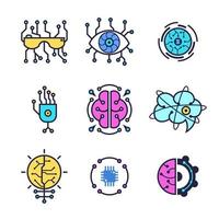 Artificial Intelligence As the Future Technology Icon Set vector