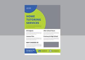 Tutoring service promotion flyer design. Online tutoring service poster leaflet template. cover, flyer design, a4 size design. vector