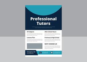 Tutoring service promotion flyer design. Online tutoring service poster leaflet template. cover, flyer design, a4 size design. vector