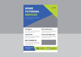 Tutoring service promotion flyer design. Online tutoring service poster leaflet template. cover, flyer design, a4 size design. vector