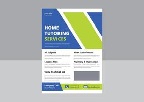 Tutoring service promotion flyer design. Online tutoring service poster leaflet template. cover, flyer design, a4 size design. vector