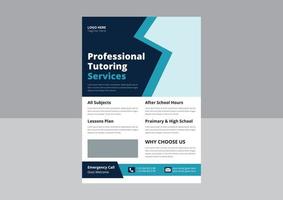 Tutoring service promotion flyer design. Online tutoring service poster leaflet template. cover, flyer design, a4 size design. vector