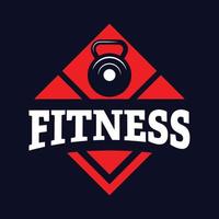 diseño gráfico vectorial de fitness con estilo de emblema. adecuado para logotipos deportivos, carreras, competiciones, campeonatos, diseños de camisetas, pegatinas, etc. vector