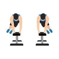 Man doing Bench hops. Box jumps. Bench jump over. Sport exersice. Flat vector illustration isolated on white background
