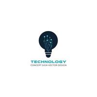 A logo for electronics, technology, business related to computers and data, high technology and innovation. Logo in the form of a light bulb. vector