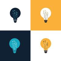 Illustration of a light bulb with electronic filaments. Electronic filaments. Logo concept related to electronics, electrics. Icon. Vector. vector