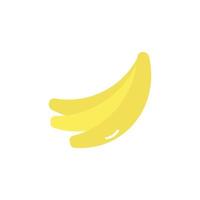 Image of a simple banana in a flat cartoon style on a white isolated background. Vector illustration