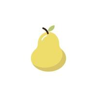 Icon A simple pear in a flat cartoon style on a white insulated background. Vector illustration