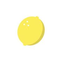 Image of a simple lemon in a flat cartoon style on a white isolated background. Vector illustration