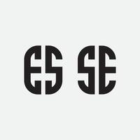 Initial SE or ES monogram logo template. vector