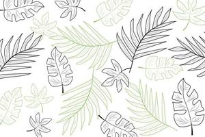 leaf hand-drawn simple abstract seamless pattern background vector