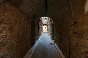 Traditional Street in Mesta, Chios Island, Greece photo