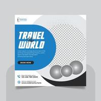 Travel Tour Holiday Vacation Social Media Post Banner Template vector