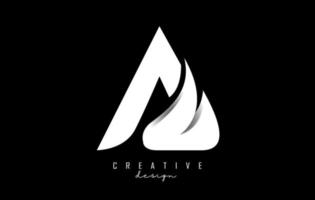 Vector illustration of abstract letter A with white leaf design.