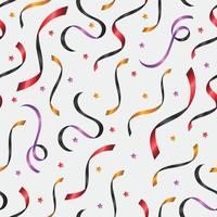 Ribbon and Confetti Seamless Pattern Background vector