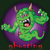 scary green monster figure vector