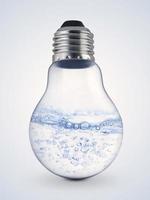 Lightbulb with water inside. Abstract concept photo