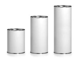 White Blank Tincan Metal Tin Can, Canned Food. Ready For Your Design photo