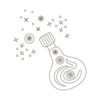 Elements of Magic and celestial  designed in doodle style, brown lines on white background for card. Digital printing, scrapbooks, tattoos, t-shirt designs, stickers, and more. vector