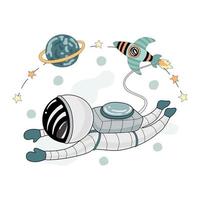 space vector elements collection designed in a style doodle on a white background Can be adapted to use in a variety of formats such as Digital print, art for kids, scrapbook, craft, kindergarten