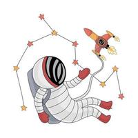 space vector elements collection designed in a style doodle on a white background Can be adapted to use in a variety of formats such as Digital print, art for kids, scrapbook, craft, kindergarten