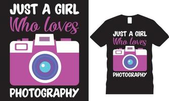 solo una chica que ama la fotografía camiseta vector