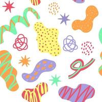 Fancy vector pattern from a set of abstract shapes. Hand-drawn modern  .