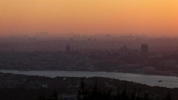 Silhouette of Istanbul during Sunset photo