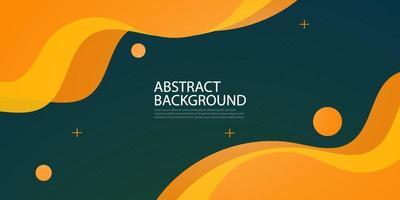 Modern green orange geometric business banner design. creative banner design with wave shapes and lines for template. Simple horizontal banner. Eps10 vector