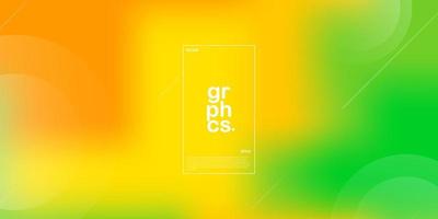 Abstract blurred gradient mesh background in bright green yellow orange colors.Eps10 vector