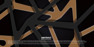Modern abstract 3d Geometric paper cut background with dark black and brown colors. realistic paper cut decoration pattern.Eps10 vector